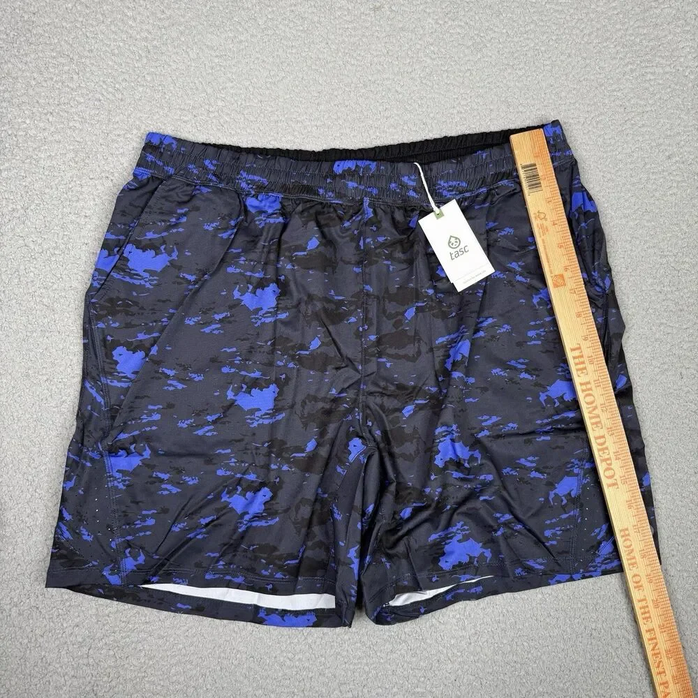 tasc Performance Weightless Shorts Mens XXL Blue Black Camo 7